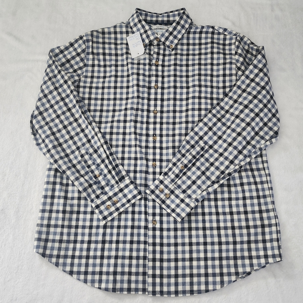 CROFT & BARROW Men's Gingham Check Twill Dress Shirt XL Cotton NEW‎ Multicolor